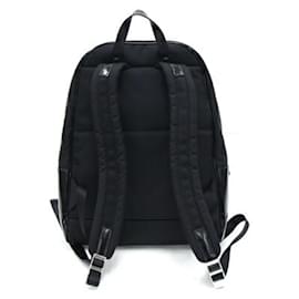 Prada-Prada Black Nylon and Leather Backpack-Black