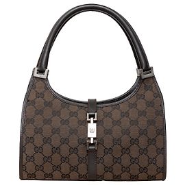 Sac Jackie Bardot en toile GG de Gucci Marron