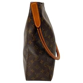 Louis Vuitton-Louis Vuitton Vintage Brown Monogram Canvas Looping Shoulder Bag-Brown
