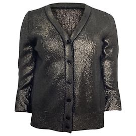 Pull V en cachemire noir métallisé de Bottega Veneta Noir