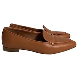 Autre Marque-Malone Souliers Bruni Pointed Loafers in Brown Leather-Brown