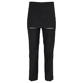 Givenchy-Givenchy Skirt-Detail Slit Trousers in Black Wool-Black