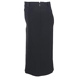 Gucci- Gucci Knee-Length Pencil Skirt with Belt Loops in Black Wool-Black