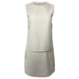 Abito illusion senza maniche a 2 pezzi in cotone crema Theory Bianco Crudo