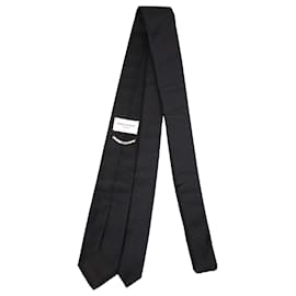 Saint Laurent-Saint Laurent Plain Neck Tie in Black Silk-Black
