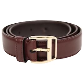 Tom Ford- Tom Ford Basic Buckled Belt in Burgundy Leather-Red,Dark red