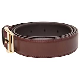 Tom Ford- Tom Ford Basic Buckled Belt in Burgundy Leather-Red,Dark red