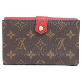 Louis Vuitton-Louis Vuitton Monogram Portefeuille Pallas Compact Wallet-Brown,Fuschia