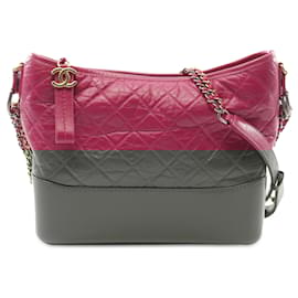 Chanel-Chanel Pink Medium Aged Calfskin Gabrielle Crossbody-Pink,Other