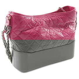 Chanel-Chanel Pink Medium Aged Calfskin Gabrielle Crossbody-Pink,Other
