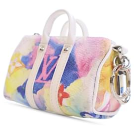 Louis Vuitton-Louis Vuitton Pink Monogram Watercolor Keepall Bag Charm and Key Chain-Other