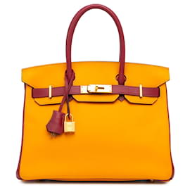 Hermès-Hermès Yellow HSS Special Order Bicolor Swift Birkin Retourne 30-Yellow,Mustard