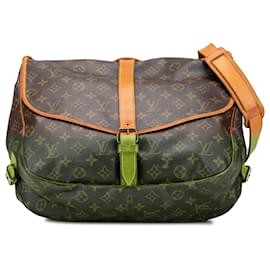Louis Vuitton-Louis Vuitton Brown Monogram Saumur 35-Brown