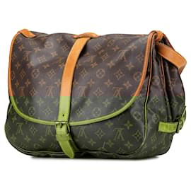 Louis Vuitton-Louis Vuitton Brown Monogram Saumur 35-Brown