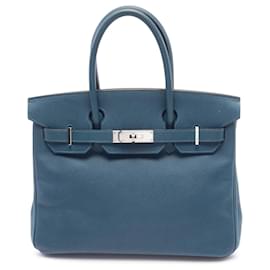 Hermès-Hermès Blue Epsom Birkin Retourne 30-Blue,Dark blue