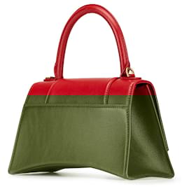 Balenciaga-Balenciaga Red Small Leather Hourglass Top Handle Bag-Red