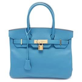 Hermès-Hermès Blue Epsom Birkin Retourne 30-Blue