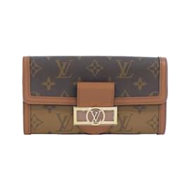 Louis Vuitton-Louis Vuitton Monogram Reverse Portefeuille Sarah Dauphine Wallet-Brown