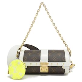 Louis Vuitton-Louis Vuitton Monogram Papillon Trunk Shoulder Bag-Brown,White