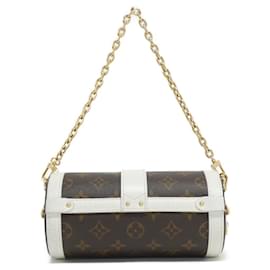 Louis Vuitton-Louis Vuitton Monogram Papillon Trunk Shoulder Bag-Brown,White