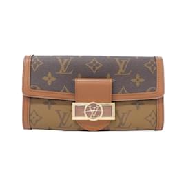 Louis Vuitton-Louis Vuitton Monogram Reverse Portefeuille Sarah Dauphine Wallet-Brown