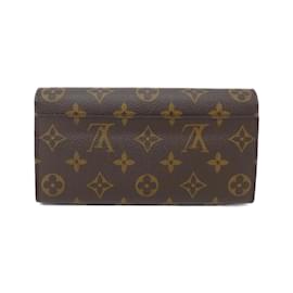 Louis Vuitton-Louis Vuitton Monogram Portefeuille Sarah M62236 Wallet-Brown,Red