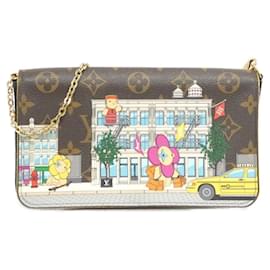 Louis Vuitton-Louis Vuitton Monogram Pochette Felicie Shoulder Bag-Brown,Monogram