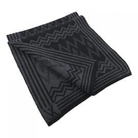 Louis Vuitton-Louis Vuitton Black and Gray Stole-Brown,Black
