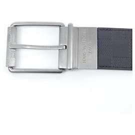 Louis Vuitton-Ceinture standard en cuir de veau Louis Vuitton-Marron,Noir