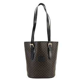 Céline-Celine Macadam Shoulder Bag-Brown,Black