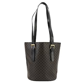 Céline-Celine Macadam Shoulder Bag-Brown,Black