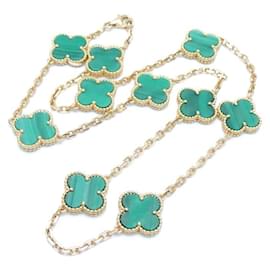 Van Cleef & Arpels-Van Cleef & Arpels Alhambra Necklace with Malachite-Golden