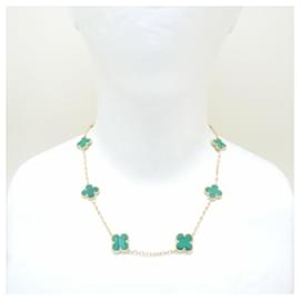 Van Cleef & Arpels-Van Cleef & Arpels Alhambra Necklace with Malachite-Golden