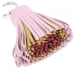 Hermès-Hermes Carmen Tricolor Key Ring-Silvery,Red