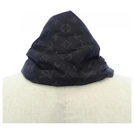 Louis Vuitton-Xale preto e cinza Louis Vuitton-Marrom,Preto