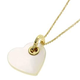 Tiffany & Co-Colar de concha branca Tiffany Heart em ouro amarelo 18K-Dourado