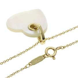 Tiffany & Co-Colar de concha branca Tiffany Heart em ouro amarelo 18K-Dourado