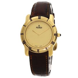 Fendi 850G Gold Plated Leather Men's Wristwatch Other