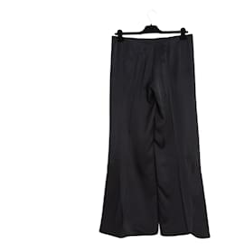 Chanel-Chanel 2009 Wide Leg Pants FR44 Black White Silk Palazzo Pants XXL US31-Black