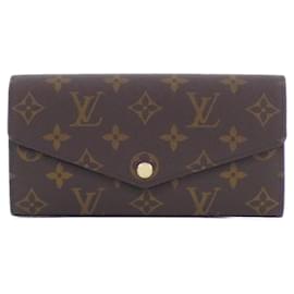 Louis Vuitton-Louis Vuitton Monogram Portefeuille Sarah Wallet-Brown,Fuschia