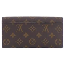 Louis Vuitton-Louis Vuitton Monogram Portefeuille Sarah Wallet-Brown,Fuschia