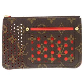 Pochette perforée Monogram Louis Vuitton Orange Monogramme