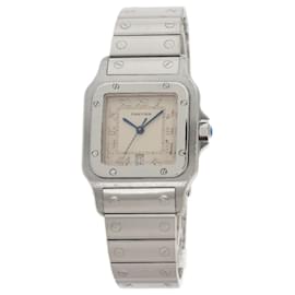 Cartier-Cartier Santos Galbe LM Men's Wristwatch-Cream