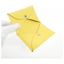 Hermès-Hermes Calvi 044164CK Business Card Holder-Yellow