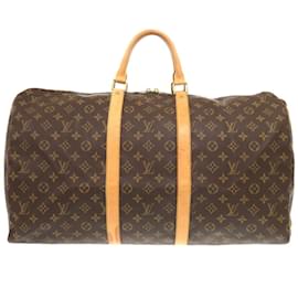 Louis Vuitton-Louis Vuitton Keepall 55 Monogram Boston Bag-Brown,Monogram