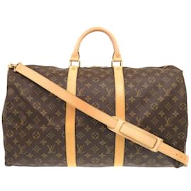 Louis Vuitton-Louis Vuitton Keepall Bandouliere 50 Monogram Bag-Brown,Monogram