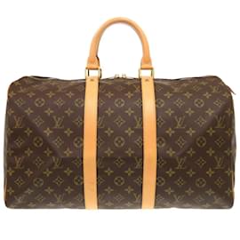 Louis Vuitton-Louis Vuitton Keepall 45 Monogram Boston Bag-Brown,Monogram