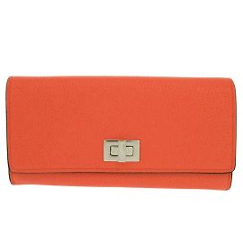 Cartera larga de cuero Fendi Peekaboo Naranja
