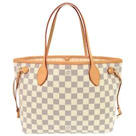 Louis Vuitton-Louis Vuitton Neverfull PM Damier Azur Tote Bag-White