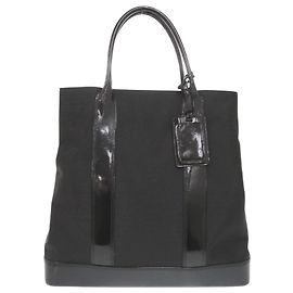 Tiffany & Co Borsa tote in nylon nero e pelle lucida Tiffany Nero